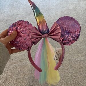 Disney Minnie Ears Unicorn Pastel Sequin Headband